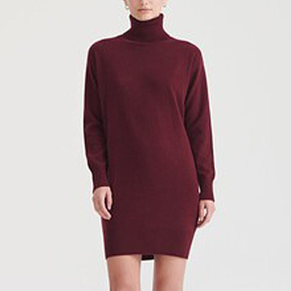 Alex Marie Plum Burgundy Turtleneck Sweater Dress Size M